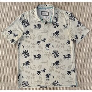 Mens Jetty‎ Bunker Golf Short Sleeve Polo Shirt Size Medium Stretch Aloha